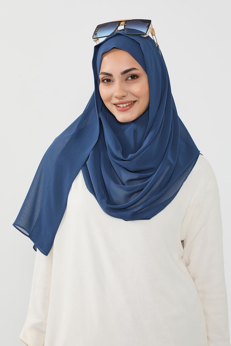 Instant Chiffon Hijab Shawl for Women, Ready to Wear Lightweight Modest Scarf, Practical Slip-On Headscarf,PS-49