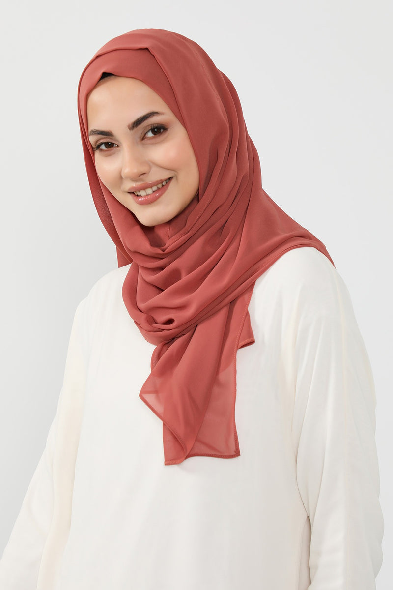 Instant Chiffon Hijab Shawl for Women, Ready to Wear Lightweight Modest Scarf, Practical Slip-On Headscarf,PS-49