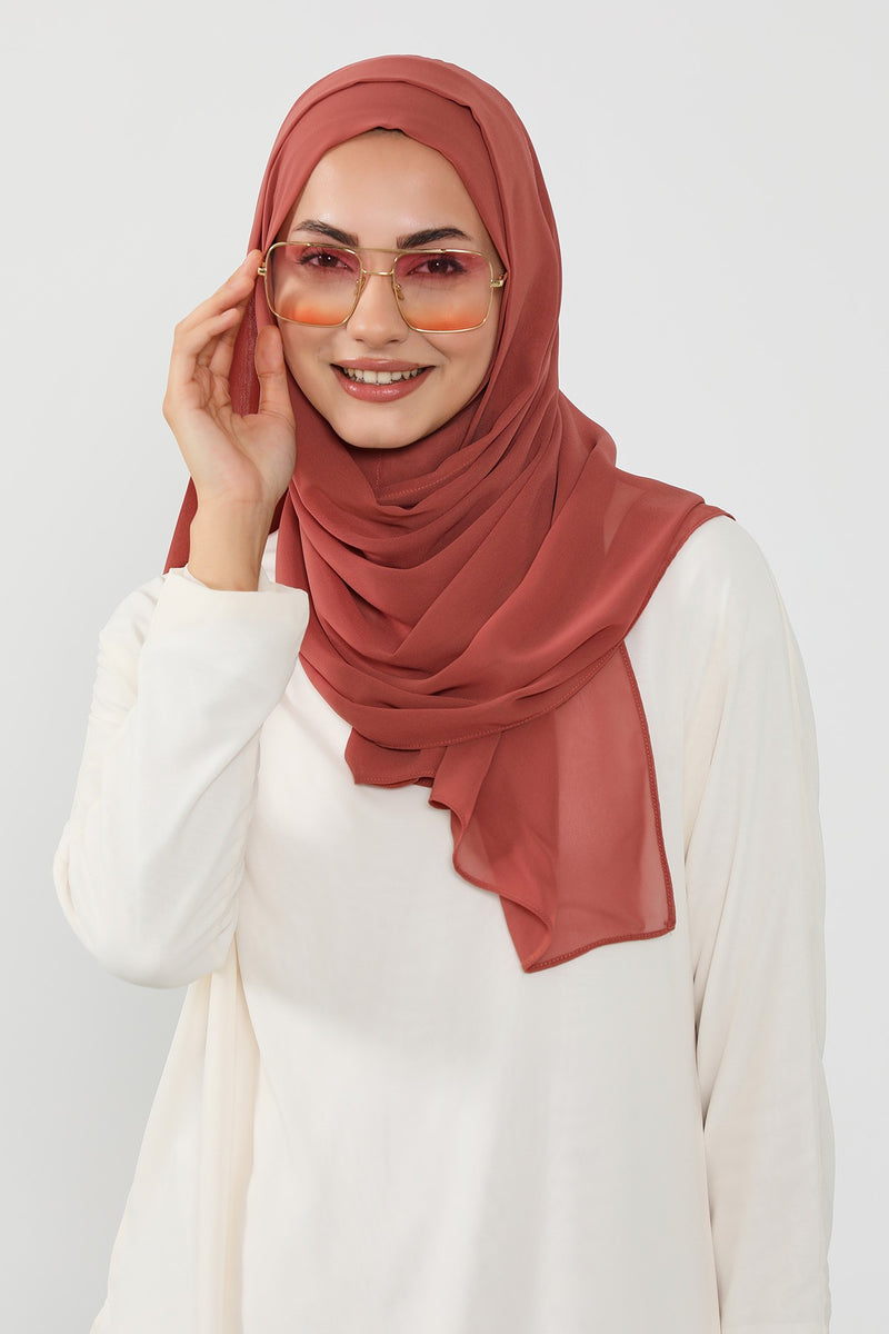 Instant Chiffon Hijab Shawl for Women, Ready to Wear Lightweight Modest Scarf, Practical Slip-On Headscarf,PS-49