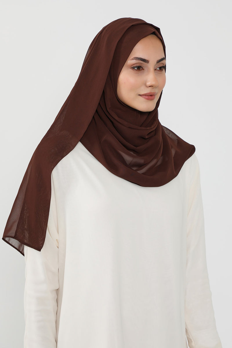 Instant Chiffon Hijab Shawl for Women, Ready to Wear Lightweight Modest Scarf, Practical Slip-On Headscarf,PS-49