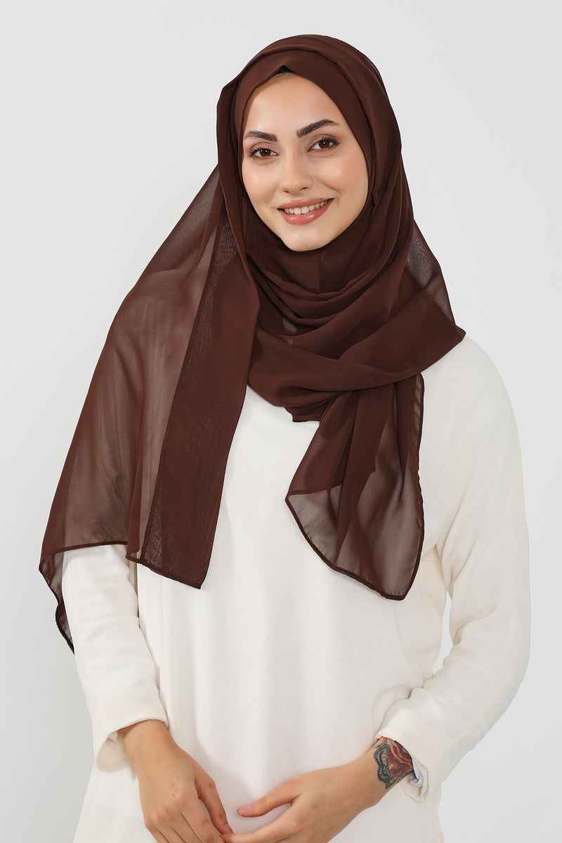 Instant Chiffon Hijab Shawl for Women, Ready to Wear Lightweight Modest Scarf, Practical Slip-On Headscarf,PS-49