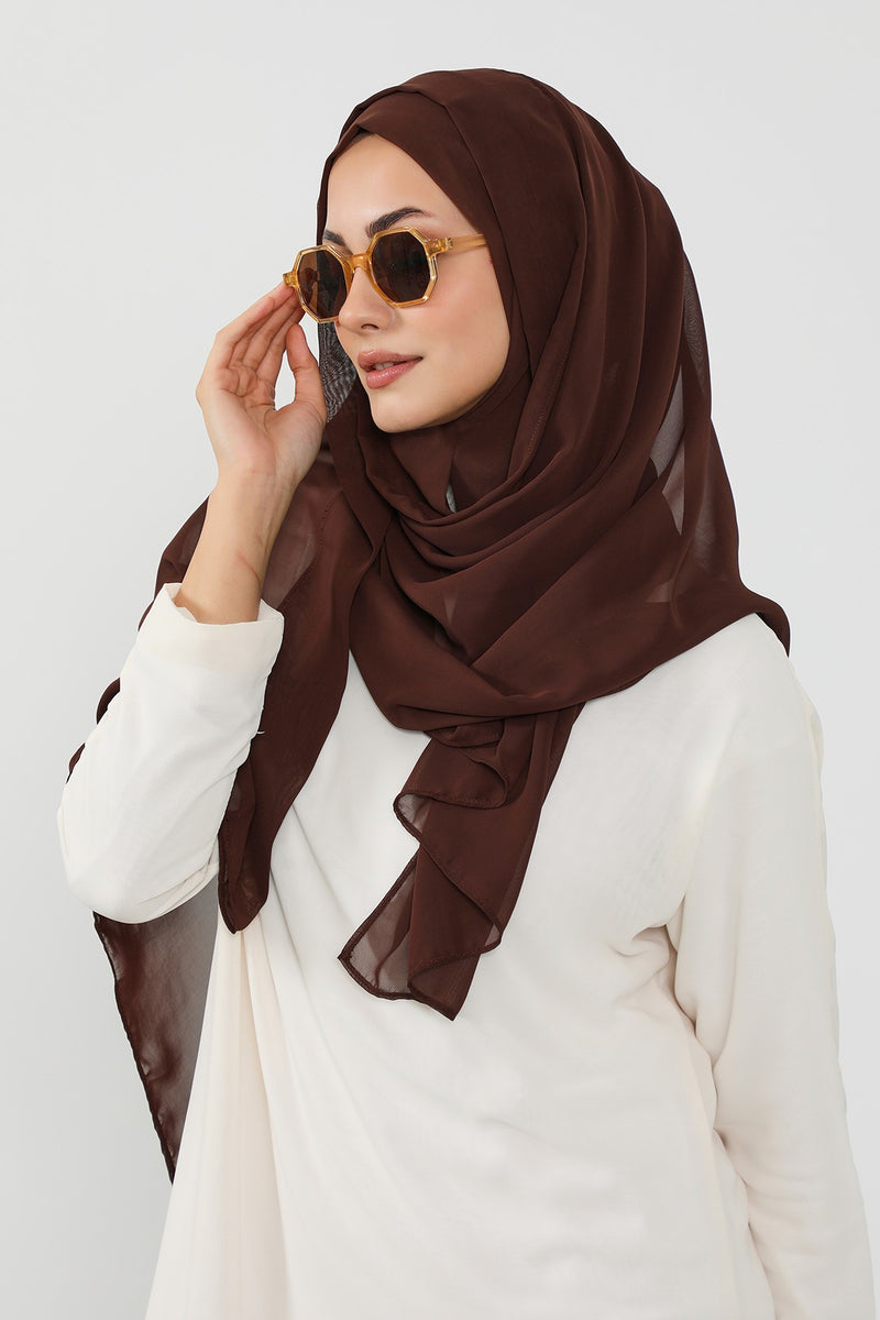 Instant Chiffon Hijab Shawl for Women, Ready to Wear Lightweight Modest Scarf, Practical Slip-On Headscarf,PS-49