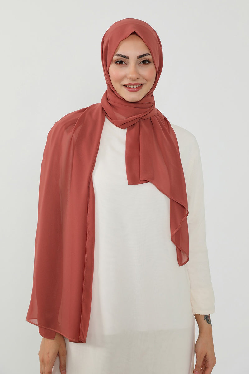 Instant Chiffon Scarf with Sewn Cotton Undercap Bonnet, Practical One Piece Hijab for Women, No Pin Head Covering,PS-51