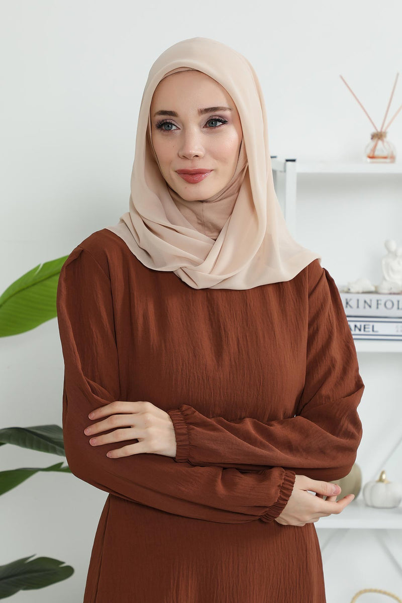 Instant Chiffon Shawl for Women With Cotton Bonnet Chiffon Turban Cap Head Wrap Instant Turban Scarf,PS-45