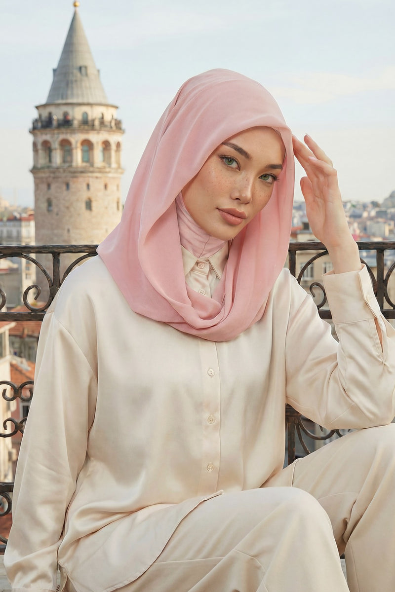 Instant Chiffon Shawl for Women With Cotton Bonnet Chiffon Turban Cap Head Wrap Instant Turban Scarf,PS-45