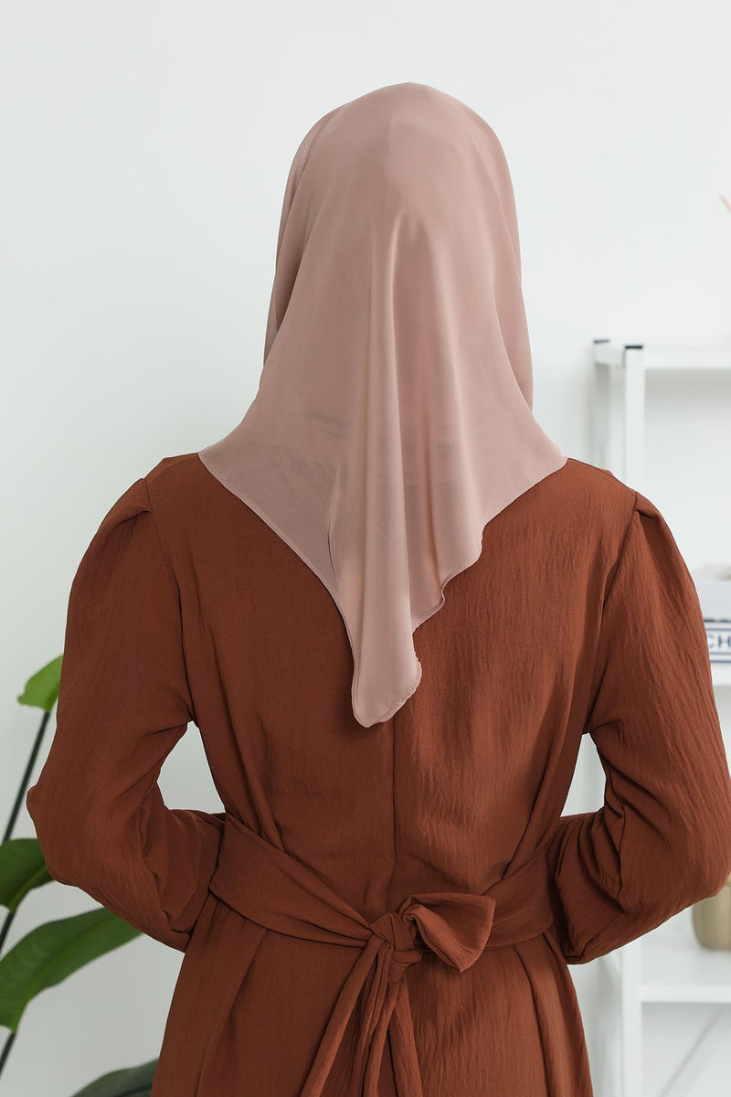 شال شيفون فوري للنساء مع غطاء رأس من الشيفون بغطاء رأس من القطن ووشاح عمامة فوري، PS-45