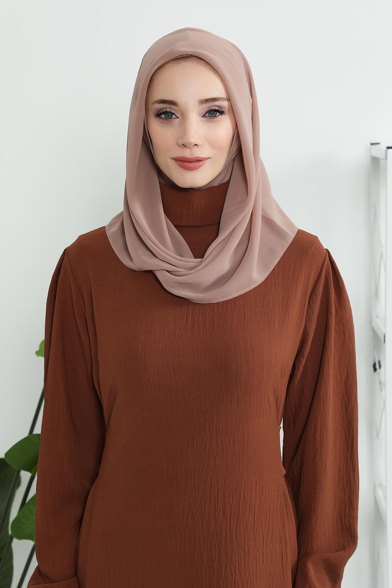 شال شيفون فوري للنساء مع غطاء رأس من الشيفون بغطاء رأس من القطن ووشاح عمامة فوري، PS-45