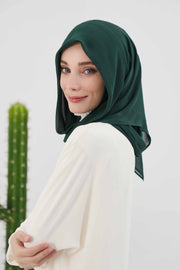 Instant Chiffon Shawl for Women With Cotton Bonnet Chiffon Turban Cap Head Wrap Instant Turban Scarf,PS-45 Dark Green