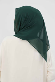 Instant Chiffon Shawl for Women With Cotton Bonnet Chiffon Turban Cap Head Wrap Instant Turban Scarf,PS-45 Dark Green