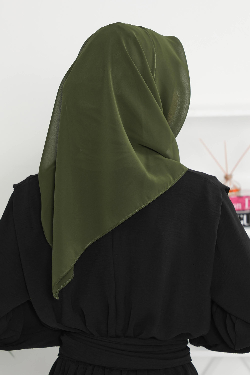 Instant Chiffon Shawl for Women With Cotton Bonnet Chiffon Turban Cap Head Wrap Instant Turban Scarf,PS-45 Army Green