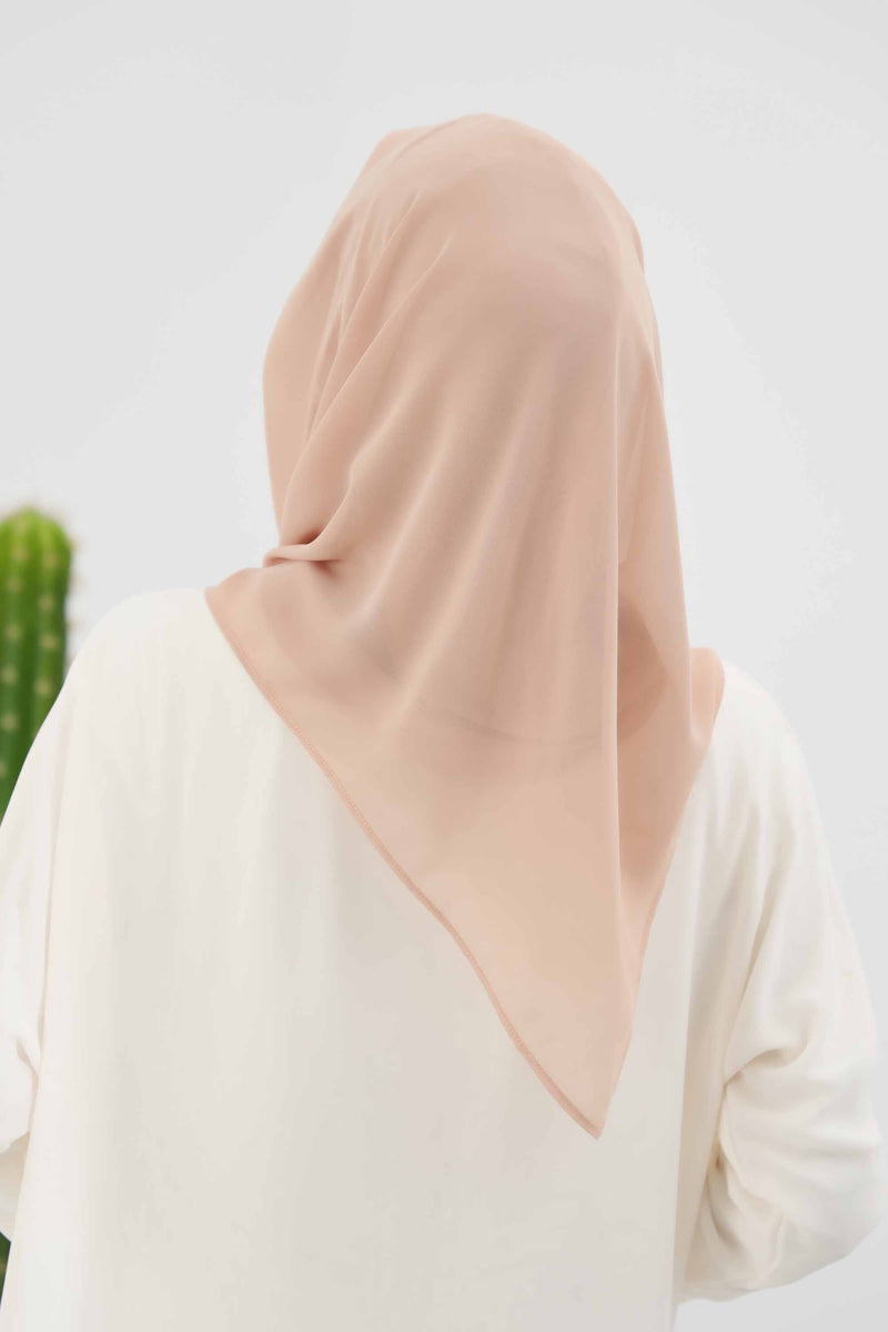 Instant Chiffon Shawl for Women With Cotton Bonnet Chiffon Turban Cap Head Wrap Instant Turban Scarf,PS-45 Sand Brown