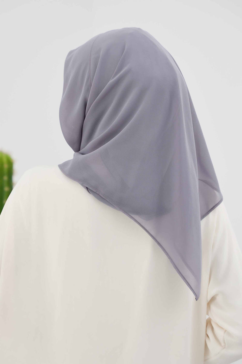 Instant Chiffon Shawl for Women With Cotton Bonnet Chiffon Turban Cap Head Wrap Instant Turban Scarf,PS-45 Grey