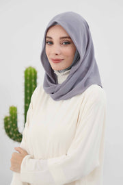 Instant Chiffon Shawl for Women With Cotton Bonnet Chiffon Turban Cap Head Wrap Instant Turban Scarf,PS-45 Grey