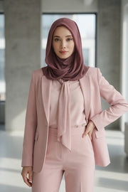 Instant Chiffon Shawl for Women With Cotton Bonnet Chiffon Turban Cap Head Wrap Instant Turban Scarf,PS-45 Dusty Rose