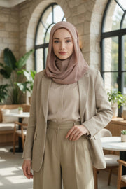 Instant Chiffon Shawl for Women With Cotton Bonnet Chiffon Turban Cap Head Wrap Instant Turban Scarf,PS-45 Dark Mink