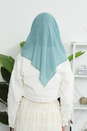 Instant Chiffon Shawl for Women With Cotton Bonnet Chiffon Turban Cap Head Wrap Instant Turban Scarf,PS-45 Almond Green