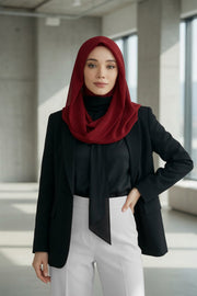Instant Chiffon Shawl for Women With Cotton Bonnet Chiffon Turban Cap Head Wrap Instant Turban Scarf,PS-45 Maroon