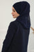 Instant Chiffon Shawl for Women With Cotton Bonnet Chiffon Turban Cap Head Wrap Instant Turban Scarf,BTS-1 Navy Blue