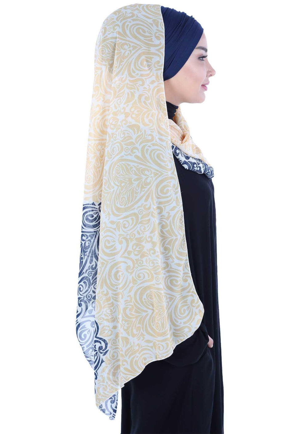 Instant Chiffon Shawl for Women With Cotton Bonnet Chiffon Turban Cap Head Wrap Instant Turban Scarf,BTS-1 Brown