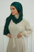 Instant Chiffon Shawl for Women With Cotton Bonnet Chiffon Turban Cap Head Wrap Instant Turban Scarf,BTS-1 Dark Green