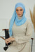 Instant Chiffon Shawl for Women With Cotton Bonnet Chiffon Turban Cap Head Wrap Instant Turban Scarf,BTS-1 Baby Blue