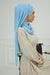 Instant Chiffon Shawl for Women With Cotton Bonnet Chiffon Turban Cap Head Wrap Instant Turban Scarf,BTS-1 Baby Blue