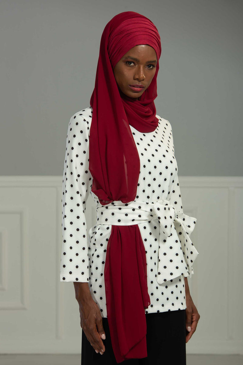 Instant Chiffon Shawl for Women With Cotton Bonnet Chiffon Turban Cap Head Wrap Instant Turban Scarf,BTS-1 Baby Blue