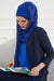 Instant Chiffon Shawl for Women With Cotton Bonnet Chiffon Turban Cap Head Wrap Instant Turban Scarf,BTS-1 Sax Blue