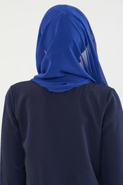 Instant Chiffon Shawl for Women With Cotton Bonnet Chiffon Turban Cap Head Wrap Instant Turban Scarf,BTS-1 Sax Blue