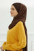 Instant Chiffon Shawl for Women With Cotton Bonnet Chiffon Turban Cap Head Wrap Instant Turban Scarf,BTS-1 Brown