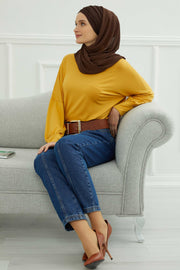 Instant Chiffon Shawl for Women With Cotton Bonnet Chiffon Turban Cap Head Wrap Instant Turban Scarf,BTS-1 Brown