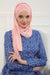 Instant Chiffon Shawl for Women With Cotton Bonnet Chiffon Turban Cap Head Wrap Instant Turban Scarf,BTS-1 Powder