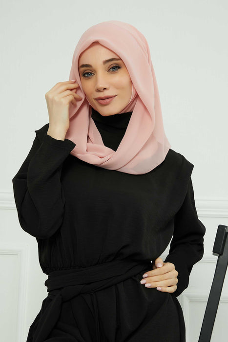 Instant Chiffon Shawl for Women With Cotton Bonnet Chiffon Turban Cap Head Wrap Instant Turban Scarf,PS-45
