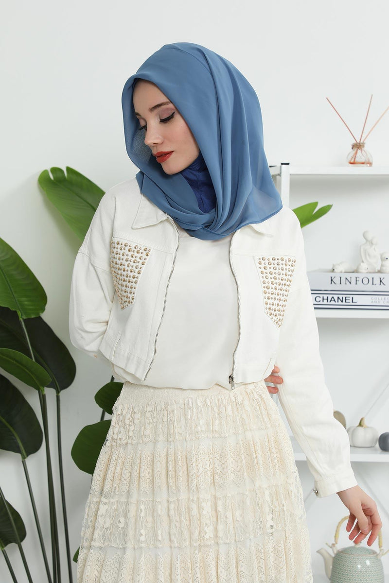 Instant Chiffon Shawl for Women With Cotton Bonnet Chiffon Turban Cap Head Wrap Instant Turban Scarf,PS-45