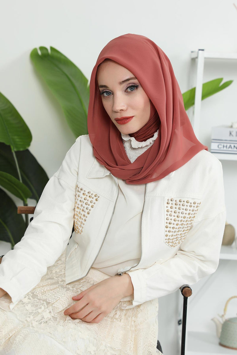 Instant Chiffon Shawl for Women With Cotton Bonnet Chiffon Turban Cap Head Wrap Instant Turban Scarf,PS-45