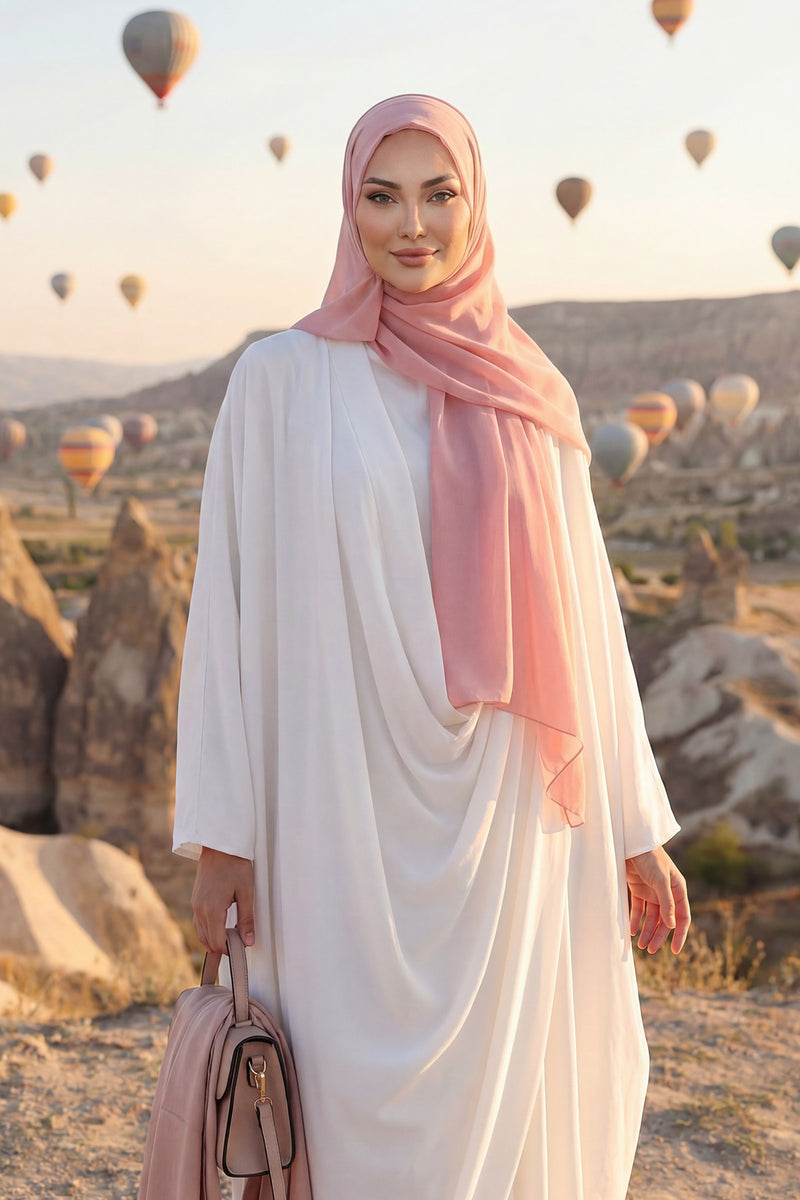 Instant Chiffon Shawl Headscarf for Women with Cotton Bonnet Chiffon Turban Cap, Ready-to-Wear Soft Chiffon Shawl Instant Hijab Wrap,PS-46