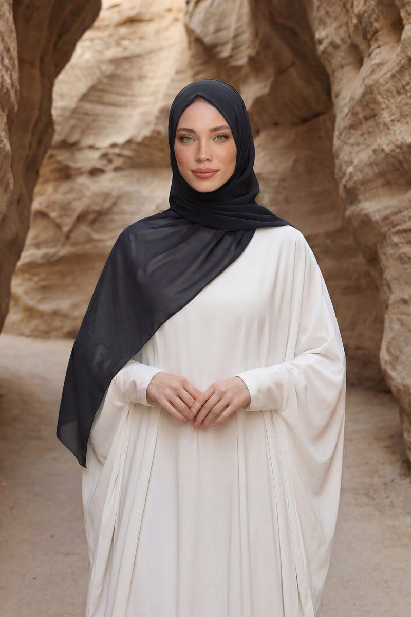 Instant Chiffon Shawl Headscarf for Women with Cotton Bonnet Chiffon Turban Cap, Ready-to-Wear Soft Chiffon Shawl Instant Hijab Wrap,PS-46