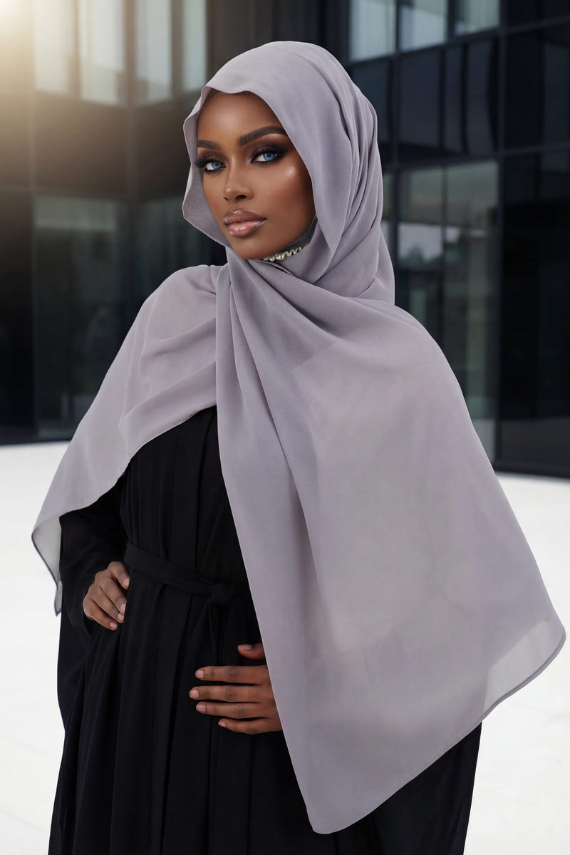 Instant Chiffon Shawl Headscarf for Women with Cotton Bonnet Chiffon Turban Cap, Ready-to-Wear Soft Chiffon Shawl Instant Hijab Wrap,PS-46