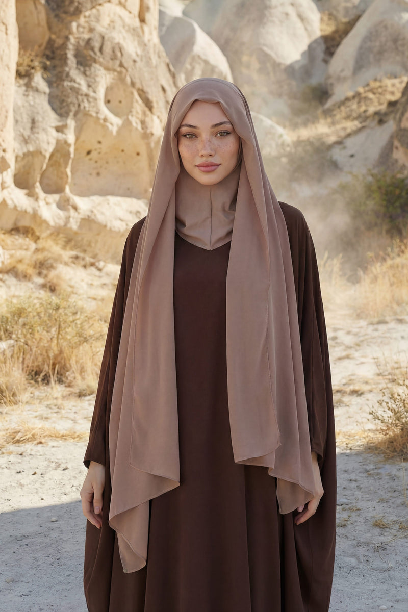 Instant Chiffon Shawl Headscarf for Women with Cotton Bonnet Chiffon Turban Cap, Ready-to-Wear Soft Chiffon Shawl Instant Hijab Wrap,PS-46