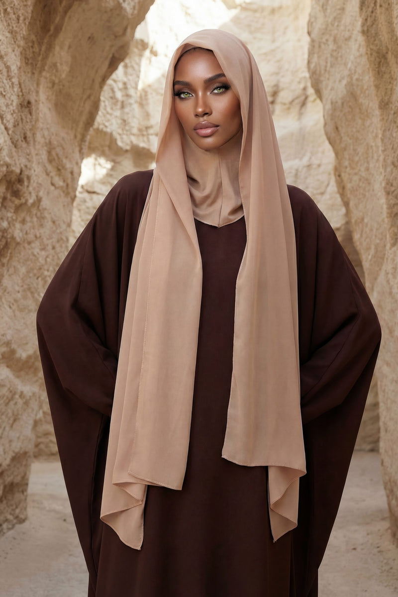 Instant Chiffon Shawl Headscarf for Women with Cotton Bonnet Chiffon Turban Cap, Ready-to-Wear Soft Chiffon Shawl Instant Hijab Wrap,PS-46