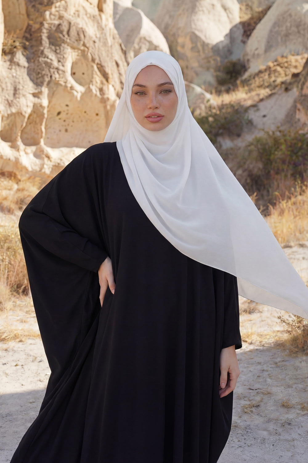 Instant Chiffon Shawl Headscarf for Women with Cotton Bonnet Chiffon Turban Cap, Ready-to-Wear Soft Chiffon Shawl Instant Hijab Wrap,PS-46 White