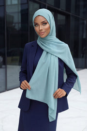 Instant Chiffon Shawl Headscarf for Women with Cotton Bonnet Chiffon Turban Cap, Ready-to-Wear Soft Chiffon Shawl Instant Hijab Wrap,PS-46 Almond Green