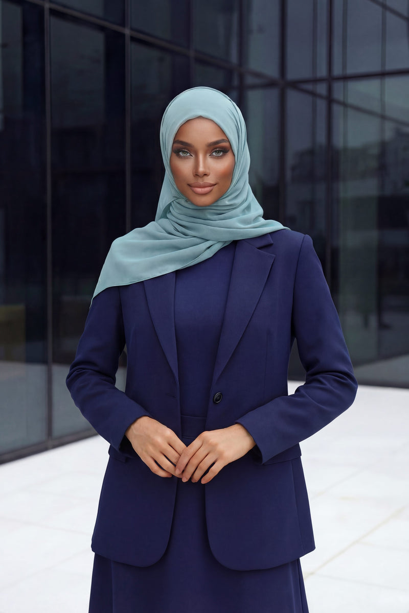 Instant Chiffon Shawl Headscarf for Women with Cotton Bonnet Chiffon Turban Cap, Ready-to-Wear Soft Chiffon Shawl Instant Hijab Wrap,PS-46 Almond Green