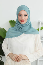 Instant Chiffon Shawl Headscarf for Women with Cotton Bonnet Chiffon Turban Cap, Ready-to-Wear Soft Chiffon Shawl Instant Hijab Wrap,PS-46 Almond Green