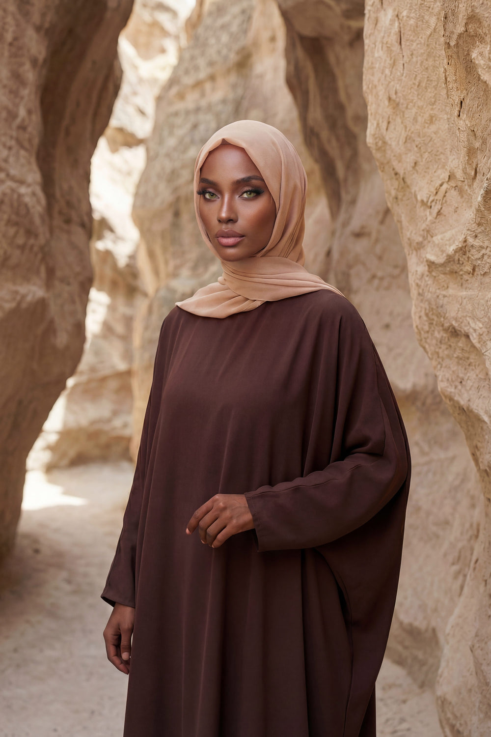 Instant Chiffon Shawl Headscarf for Women with Cotton Bonnet Chiffon Turban Cap, Ready-to-Wear Soft Chiffon Shawl Instant Hijab Wrap,PS-46 Light Mink