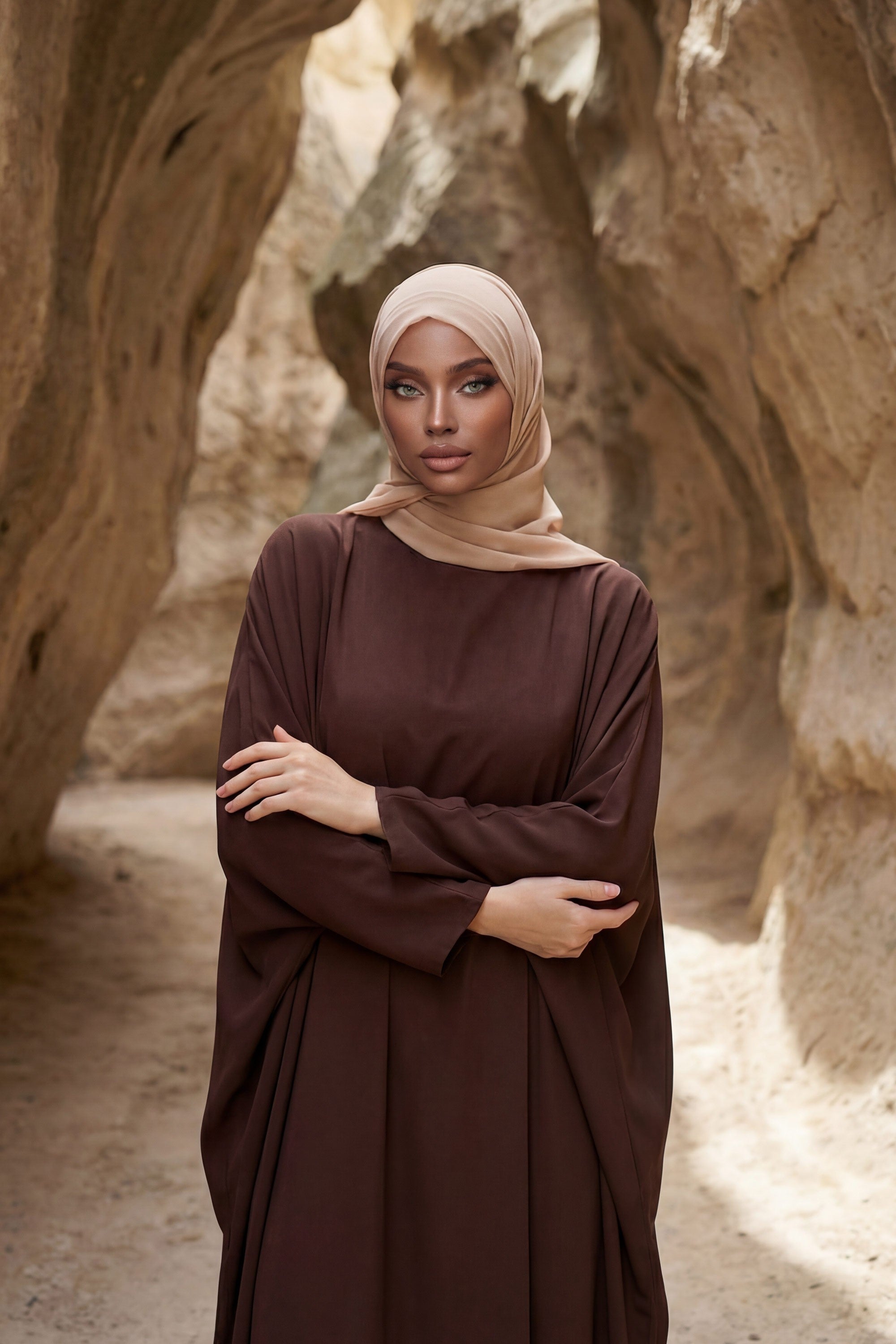 Instant Chiffon Shawl Headscarf for Women with Cotton Bonnet Chiffon Turban Cap, Ready-to-Wear Soft Chiffon Shawl Instant Hijab Wrap,PS-46 Light Mink