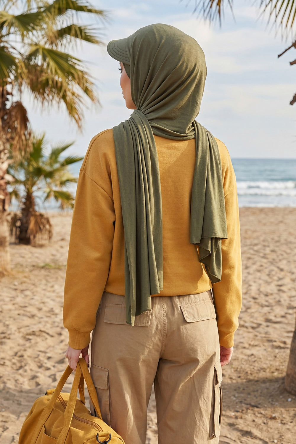 Instant Cotton Shawl Newsboy Scarves 95% Cotton Bandana Women's Cap Turban Visor Stylish Hijab Hat Turban Head Wraps,SS-1 Army Green