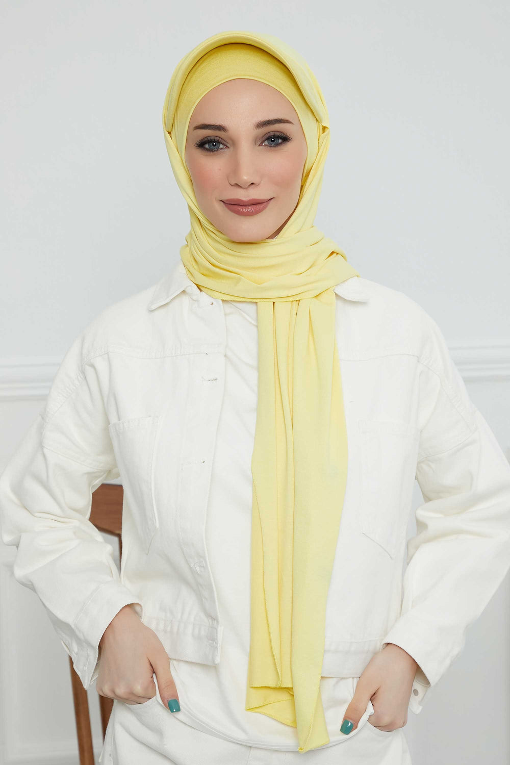 Instant Cotton Shawl Newsboy Scarves 95% Cotton Bandana Women's Cap Turban Visor Stylish Hijab Hat Turban Head Wraps,SS-1 Yellow