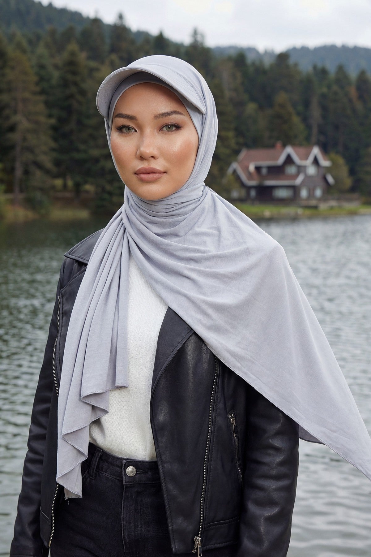 Instant Cotton Shawl Newsboy Scarves 95% Cotton Bandana Women's Cap Turban Visor Stylish Hijab Hat Turban Head Wraps,SS-1 Grey 2