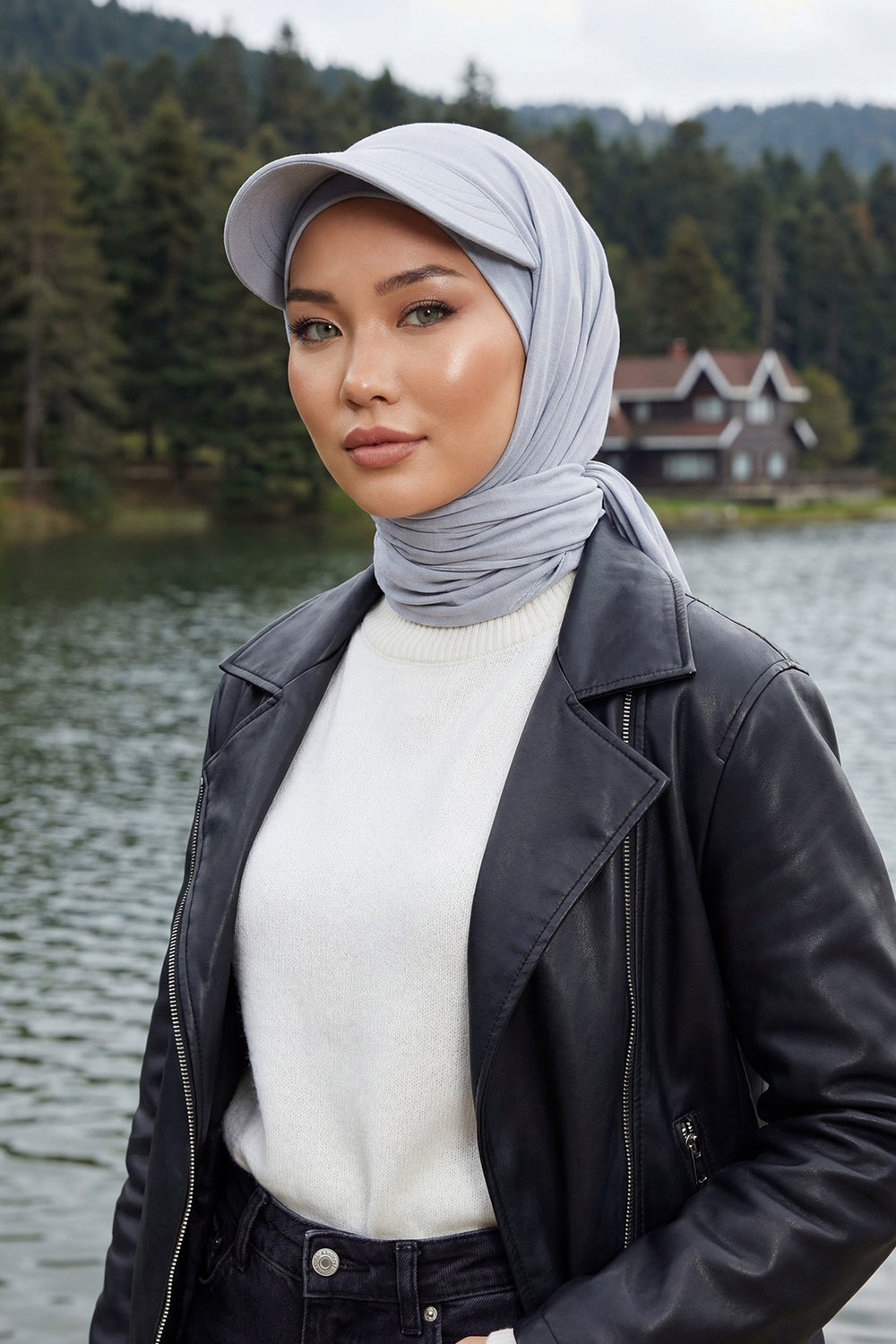 Instant Cotton Shawl Newsboy Scarves 95% Cotton Bandana Women's Cap Turban Visor Stylish Hijab Hat Turban Head Wraps,SS-1 Grey 2